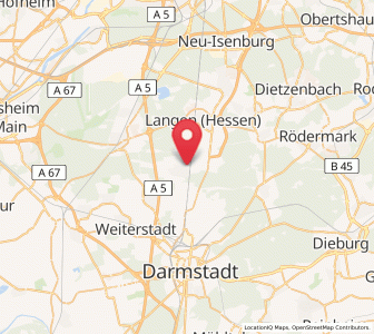 Map of Erzhausen, Hesse