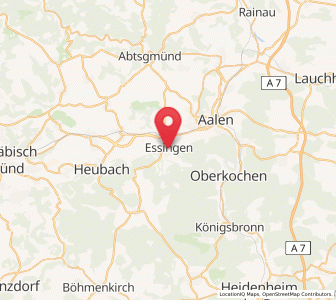 Map of Essingen, Baden-Wurttemberg