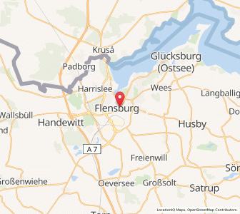 Map of Flensbourg, Schleswig-Holstein