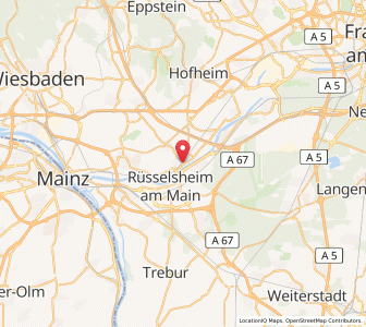 Map of Flörsheim, Hesse