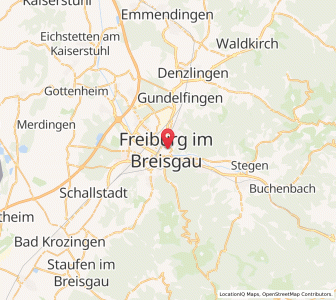 Map of Fribourg-en-Brisgau, Baden-Wurttemberg