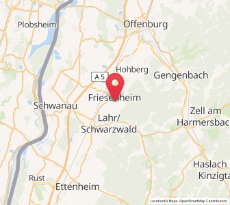 Map of Friesenheim, Baden-Wurttemberg