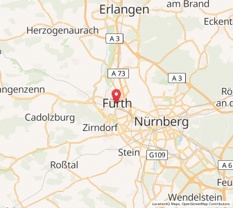 Map of Fürth, Bavaria