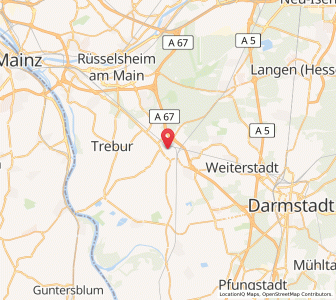 Map of Gross-Gerau, Hesse