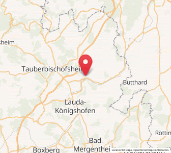 Map of Grünsfeld, Baden-Wurttemberg