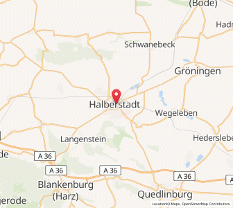 Map of Halberstadt, Saxony-Anhalt