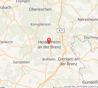 Map of Heidenheim, Baden-Wurttemberg