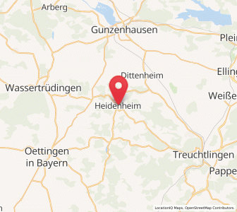 Map of Heidenheim, Bavaria