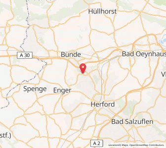 Map of Hiddenhausen, North Rhine-Westphalia