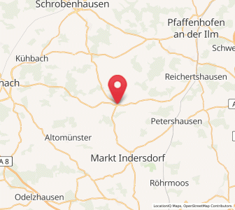 Map of Hilgertshausen-Tandern, Bavaria