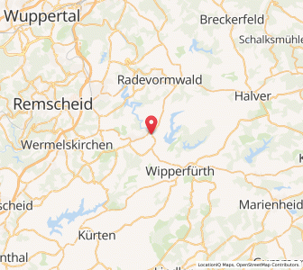 Map of Hückeswagen, North Rhine-Westphalia