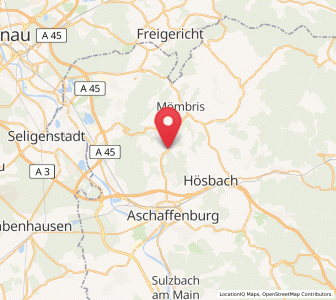 Map of Johannesberg, Bavaria