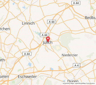 Map of Juliers, North Rhine-Westphalia