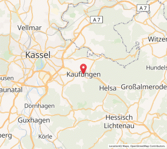 Map of Kaufungen, Hesse