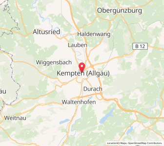 Map of Kempten (Allgäu), Bavaria