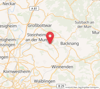 Map of Kirchberg an der Murr, Baden-Wurttemberg