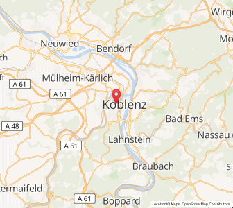 Map of Coblence, Rheinland-Pfalz