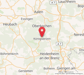 Map of Königsbronn, Baden-Wurttemberg