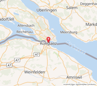 Map of Constance, Baden-Wurttemberg
