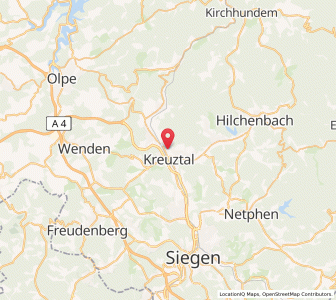 Map of Kreuztal, North Rhine-Westphalia