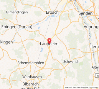 Map of Laupheim, Baden-Wurttemberg