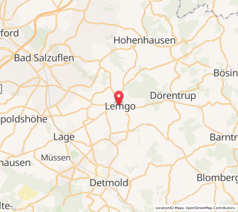 Map of Lemgo, North Rhine-Westphalia