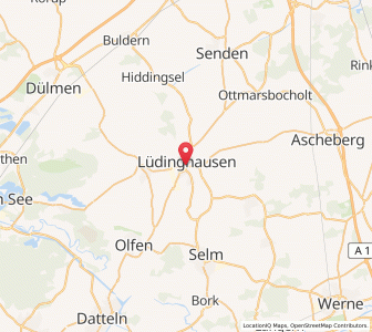 Map of Lüdinghausen, North Rhine-Westphalia