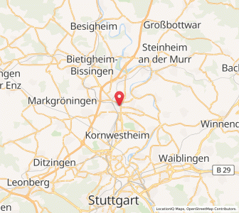 Map of Ludwigsbourg, Baden-Wurttemberg
