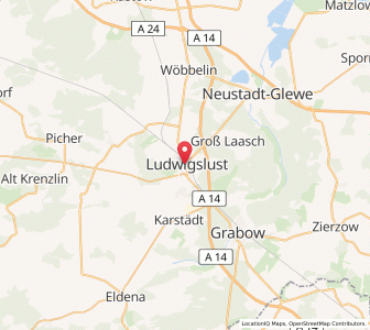 Map of Ludwigslust, Mecklenburg-Vorpommern