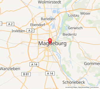 Map of Magdebourg, Saxony-Anhalt
