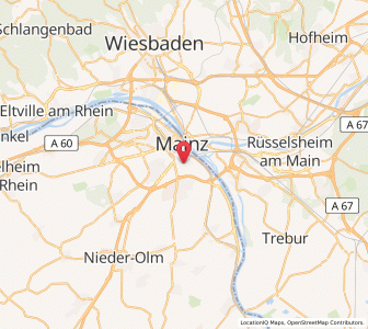Map of Mayence, Rheinland-Pfalz