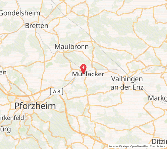 Map of Mühlacker, Baden-Wurttemberg