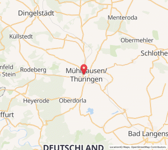Map of Mühlhausen, Thuringia