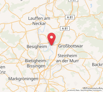Map of Mundelsheim, Baden-Wurttemberg