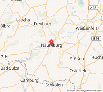 Map of Naumbourg, Saxony-Anhalt