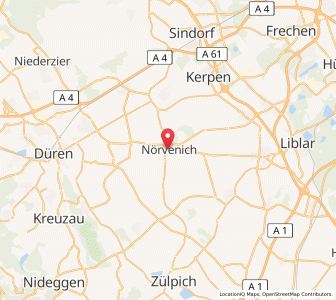Map of Nörvenich, North Rhine-Westphalia