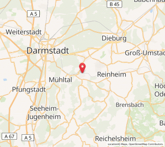 Map of Ober-Ramstadt, Hesse