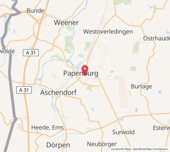 Map of Papenbourg, Lower Saxony