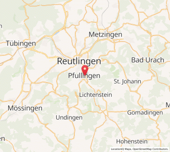 Map of Pfullingen, Baden-Wurttemberg