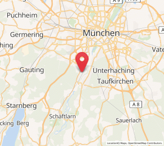 Map of Pullach im Isartal, Bavaria