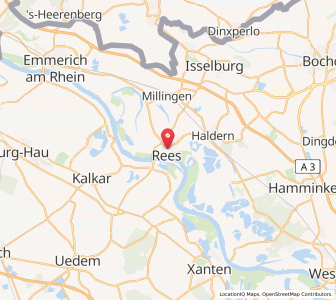 Map of Rees, North Rhine-Westphalia