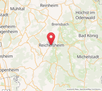 Map of Reichelsheim, Hesse