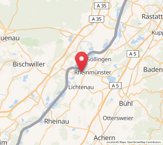 Map of Rheinmünster, Baden-Wurttemberg