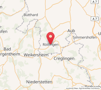 Map of Röttingen, Bavaria