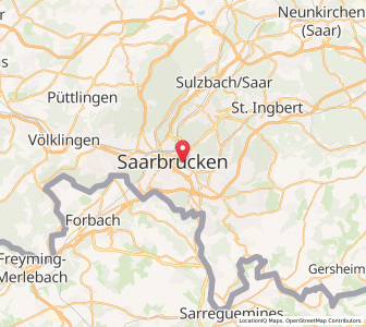 Map of Sarrebruck, Saarland