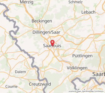 Map of Sarrelouis, Saarland