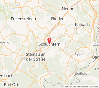 Map of Schlüchtern, Hesse