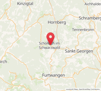 Map of Schonach im Schwarzwald, Baden-Wurttemberg