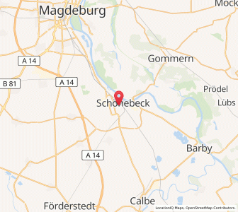 Map of Schönebeck, Saxony-Anhalt