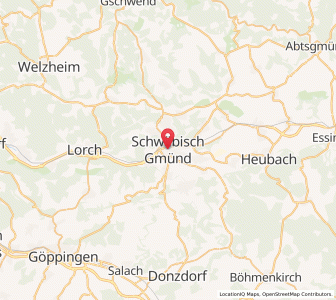Map of Schwäbisch Gmünd, Baden-Wurttemberg